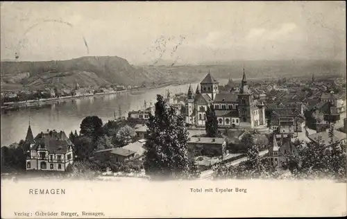 Ak Remagen am Rhein, Totale mit Erpeler Berg