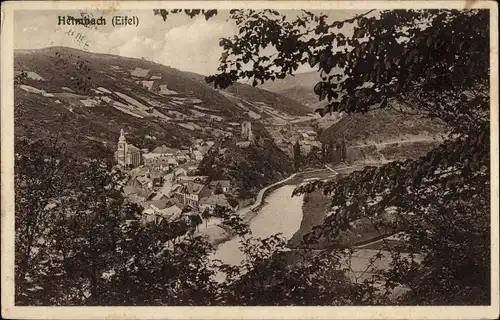 Ak Heimbach in der Eifel, Blick durch Astwerk auf Ort