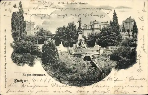 Ak Stuttgart in Württemberg, Eugensbrunnen