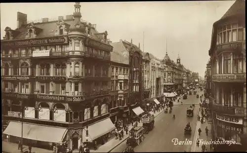 Ak Berlin Mitte, Friedrichstraße, Kutschen