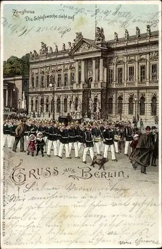 Litho Berlin, Zeughaus, Schlosswache zieht auf