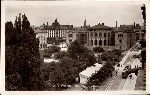 Ak Kristiania Christiania Oslo Norwegen, Storthingsgaden