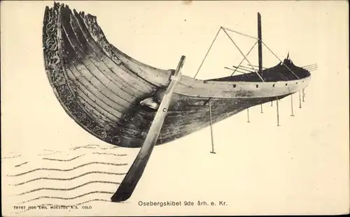 Ak Norwegen, Osebergskibet 9de arh. e. Kr.