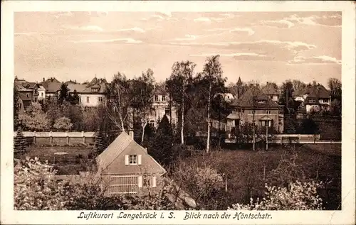 Ak Langebrück in Sachsen, Blick nach der Höntschstraße, Häuser