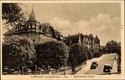 Ak Dresden Langebrück, Bahnhofshotel