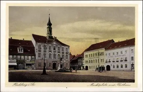 Ak Radeberg in Sachsen, Marktplatz mit Rathaus