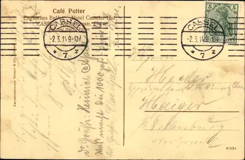 Ak Kassel in Hessen, Cafe Polter, Inneres