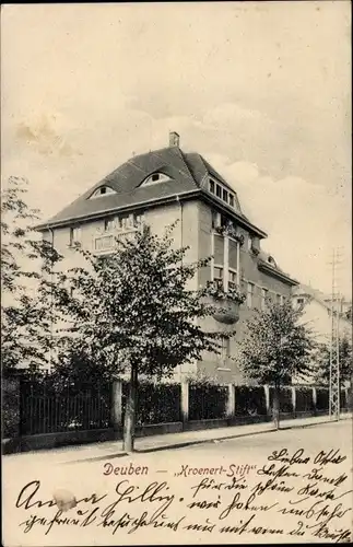 Ak Deuben Freital in Sachsen, Kroenert Stift, Straßenansicht