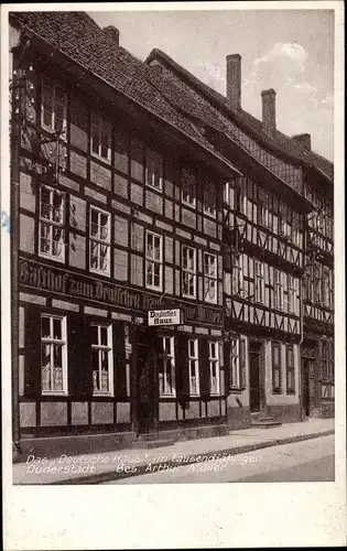 Ak Duderstadt im Eichsfeld, Das Deutsche Haus, Fachwerkhaus