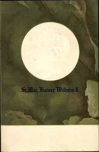 Passepartout Präge Ak Kaiser Wilhelm II., Portrait im Profil, Deutscher Kriegerbund