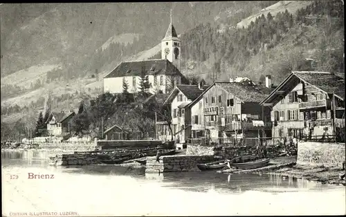 Ak Brienz Kanton Bern, vue générale de la ville, l'Eglise