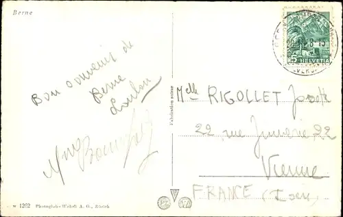 Ak Bern Stadt Schweiz, Ortsansicht mit Kirche, Tor