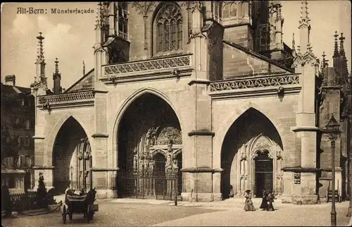 Ak Bern Stadt Schweiz, Altstadt, Münsterfacade