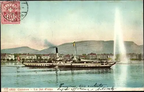 Ak Genève Genf Schweiz, Le Jet d'eau