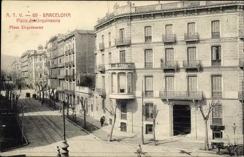 Ak Barcelona Katalonien Spanien, Plaza Urquinaona