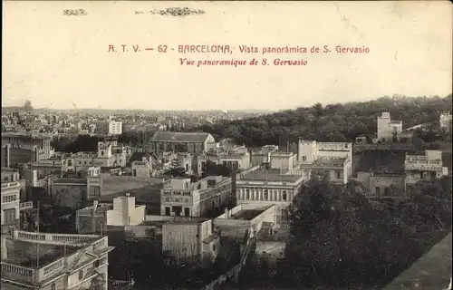 Ak Barcelona Katalonien Spanien, Vista panoramica de S. Gervasio