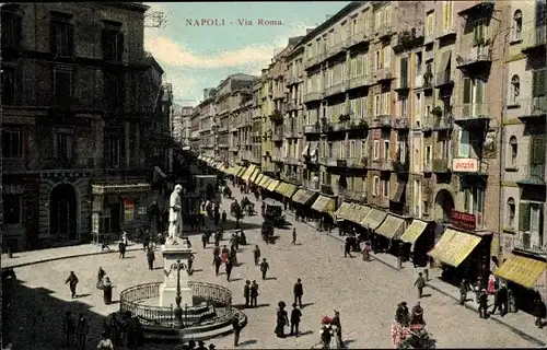 Ak Napoli Neapel Campania, Via Roma