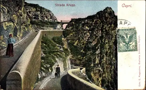Ak Capri Neapel Campania, Strada Krupp