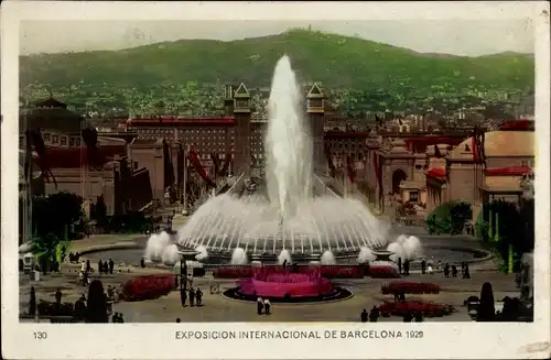 Ak Barcelona Katalonien Spanien, Exposicion Internacional 1929, Fuente Magica