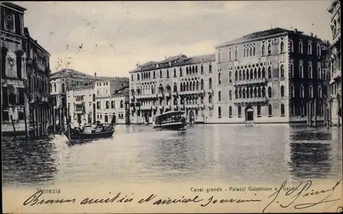 Ak Venezia Venedig Veneto, Canal grande, Palazzi Guistinion