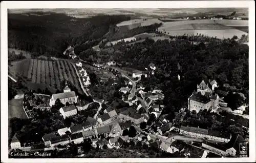 Ak Liebstadt Erzgebirge Sachsen, Fliegerfoto aus etwa 100 Meter Höhe, Panorama