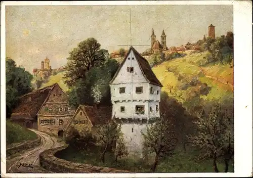 Künstler Ak Mössler, L., Rothenburg ob der Tauber Mittelfranken, Topplerschlösschen