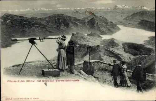 Ak Kriens Kanton Luzern, Pilatus-Kulm, Vierwaldstättersee