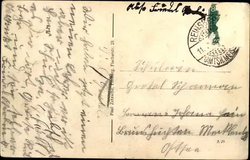 Ak Bieberstein Reinsberg in Sachsen, Teilortsansicht, Kirchturm