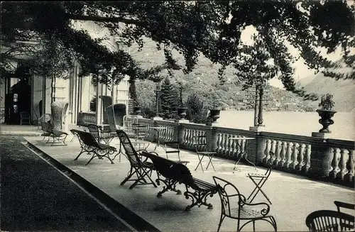 Ak Lugano Kanton Tessin Schweiz, Terrasse, Hotel