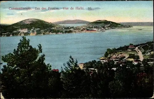 Ak Konstantinopel Istanbul Türkei, Iles des Princes, Vue de Halki