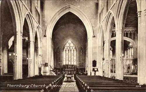 Ak Thornbury Gloucestershire England, Church, Interior East, Blick zum Altarraum