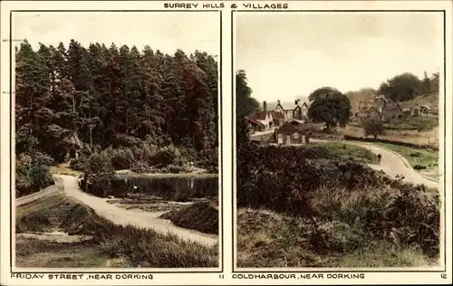 Ak Dorking Surrey England, Friday Street, Coldharbour, Surrey Hills & Villages