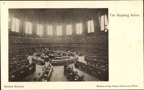 Ak London City England, British Museum, The Reading Room