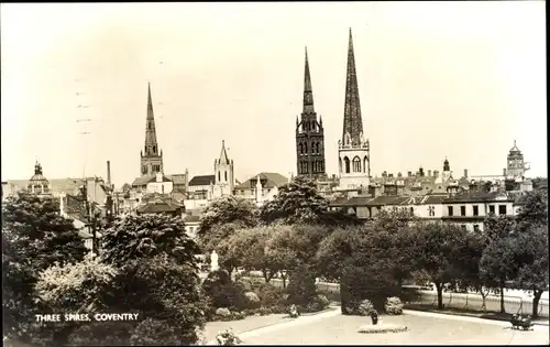 Ak Coventry West Midlands England, Three Spires
