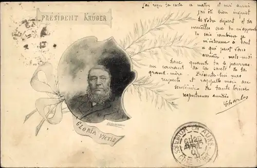 Ak President Krüger, Paul Kruger, Gloria Victis, Burenkrieg
