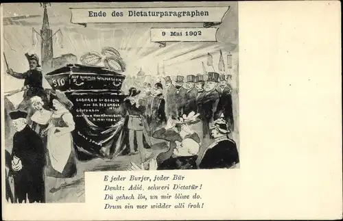 Künstler Ak Orschwiller Orschweiler Elsass Bas Rhin, Ende d. Diktaturparagraphen 1902, Hohkönigsburg