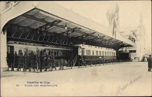 Ak Liège Lüttich Wallonien, Exposition Universelle 1905, Stand des Wagons Lits