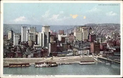 Ak Pittsburgh Pennsylvania USA, Group of Skyscrapers