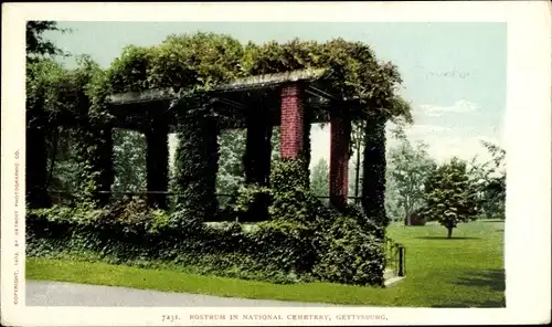 Ak Gettysburg Pennsylvania USA, Rostrum in National Cemetery