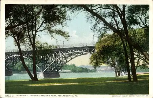 Ak Philadelphia Pennsylvania USA, Fairmount Park, Schuylkill River