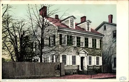 Ak Germantown Pennsylvania USA, Morris House, where Washington lived