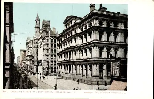 Ak Philadelphia Pennsylvania USA, Chestnut Street and Post Office