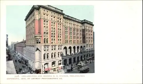 Ak Philadelphia Pennsylvania USA, Philadelphia and Reading Railroad Station
