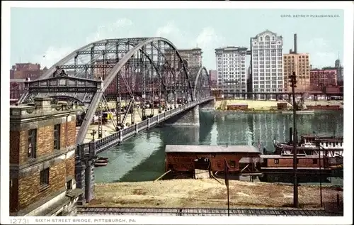 Ak Pittsburgh Pennsylvania USA, Sixth Street Bridge