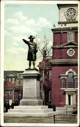 Ak Philadelphia Pennsylvania USA, Statue of John Barry