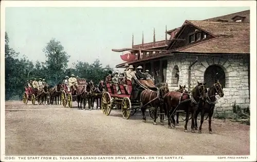 Ak Grand Canyon Arizona USA, The Start from El Tovar Hotel oh a Grand Canyon Drive