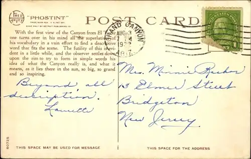 Ak Grand Canyon Arizona USA, The Canyon from El Tovar