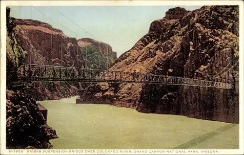 Ak Grand Canyon Arizona USA, Kaibab Suspension Bridge over Colorado River