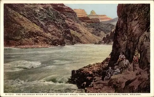 Ak Grand Canyon Arizona USA, The Colorado River at Foot of Bright Angel Trail