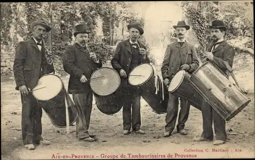 Ak Aix en Provence Bouches du Rhône, Groupe de Tambourinaires de Provence